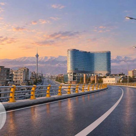 نمای نهایی پل چپ‌گرد ستارخان به بزرگراه شهید چمران در آستانه افتتاح رسمی