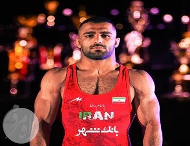 تصویری از علی اسکو فرنگی‌کار وزن ۷۷ کیلوگرم تیم ملی در مسابقات قهرمانی جهان قزاقستان