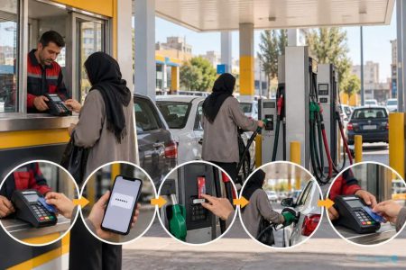 نمایشگر دریافت توکن و کارت سوخت اضطراری در جایگاه‌های توزیع بنزین