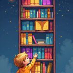 نمایی از قفسه‌های کتاب کودک- ادبیات و هنر سینمای کودک پیوند دیرینه دارد.